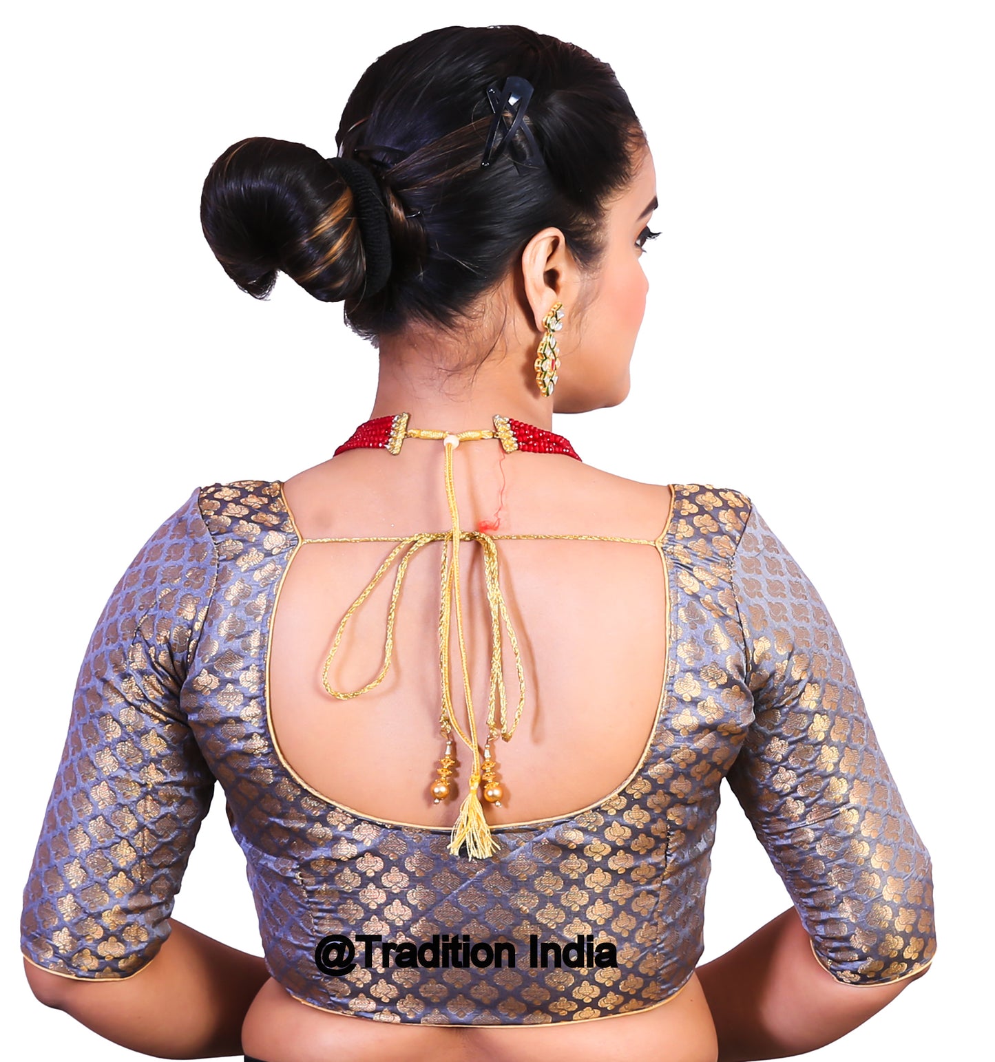 Ready To Wear Grey Blouse, Designer Saree Blouse, Indian Saree Blouse, Readymade Sari Blouse, Saree Blouse