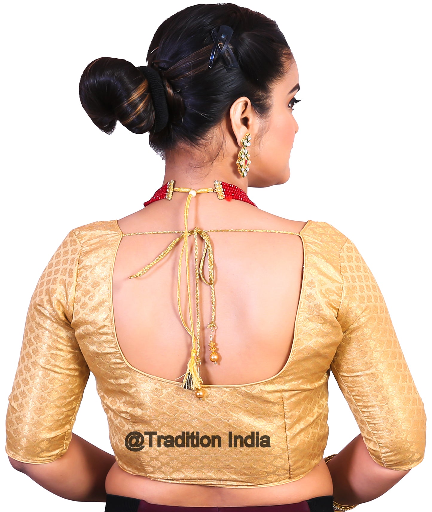 Golden Saree Blouse, Designer Saree Blouse, Indian Saree Blouse, Readymade Sari Blouse, Saree Blouse