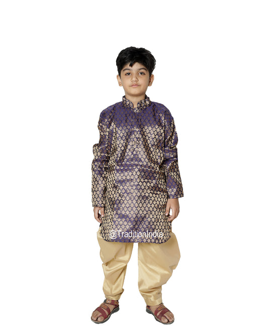 Ready To Wear Traditional Kids Kurta Pajama Readymade Chanderi Silk Dhoti Kurta, Rakhi Dresses For Boys