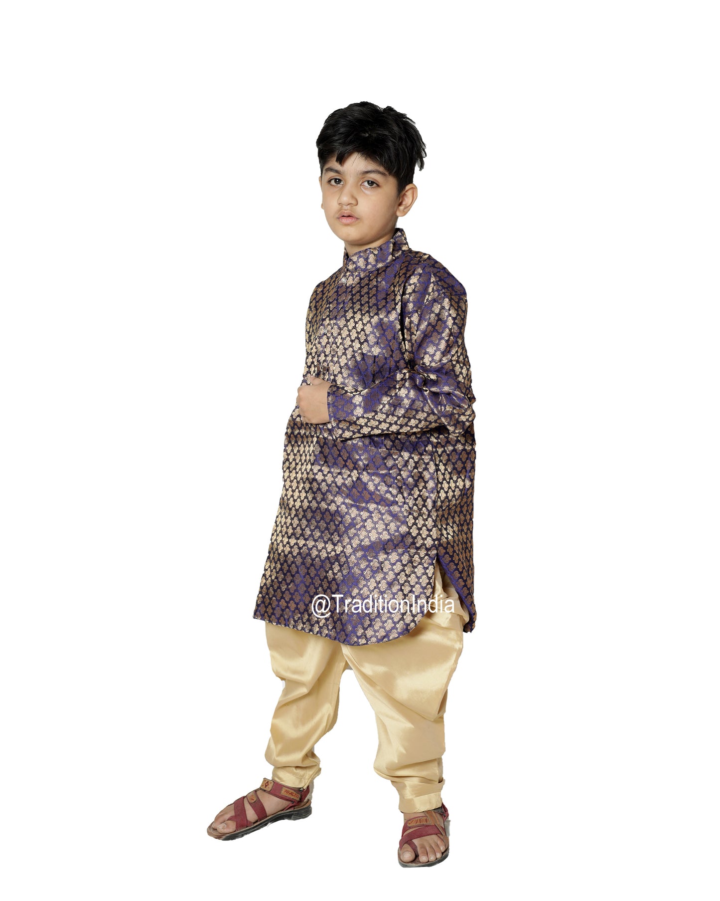 Ready To Wear Traditional Kids Kurta Pajama Readymade Chanderi Silk Dhoti Kurta, Rakhi Dresses For Boys