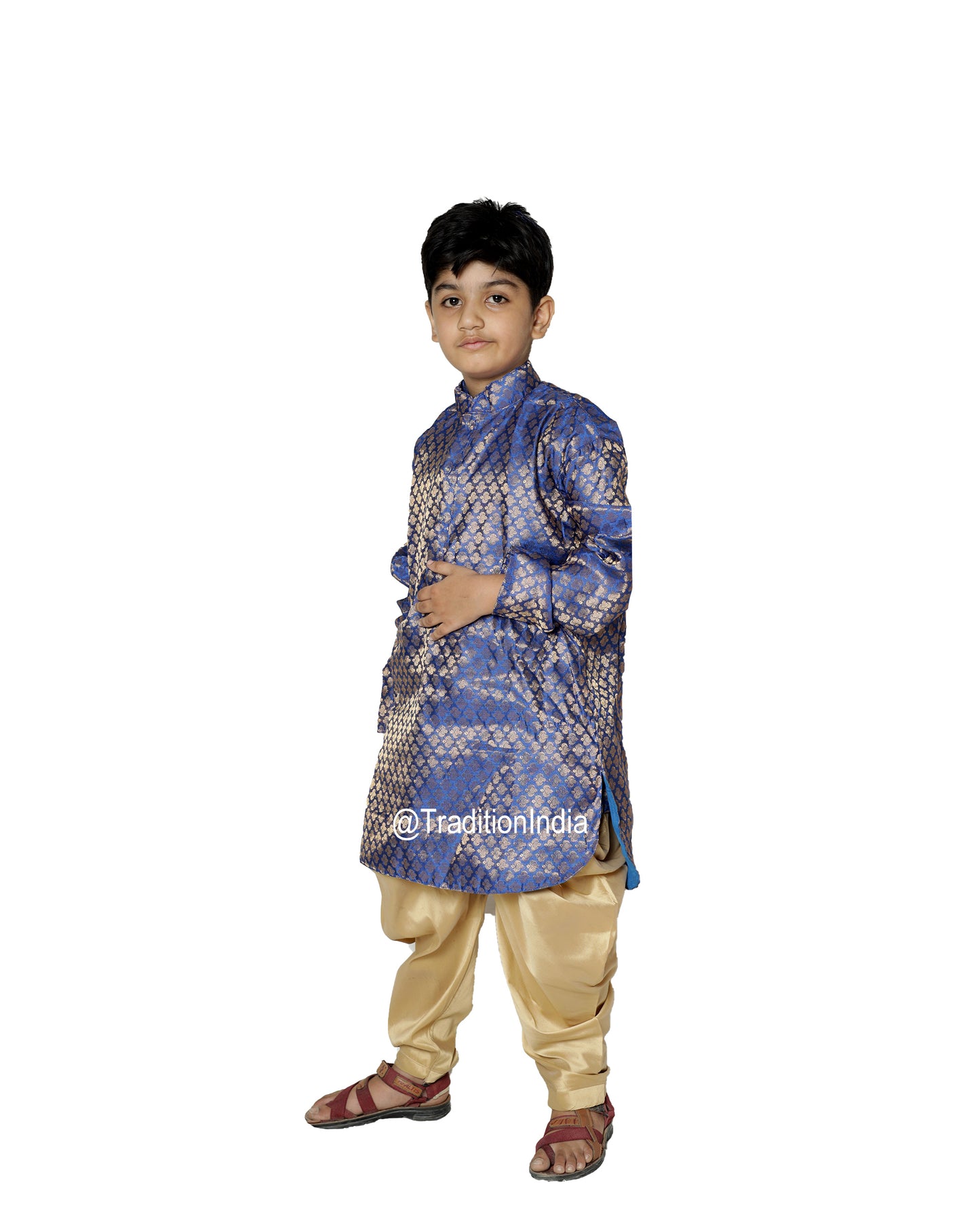 Ready To Wear Traditional Kids Kurta Pajama Readymade Chanderi Silk Dhoti Kurta, Rakhi Dresses For Boys