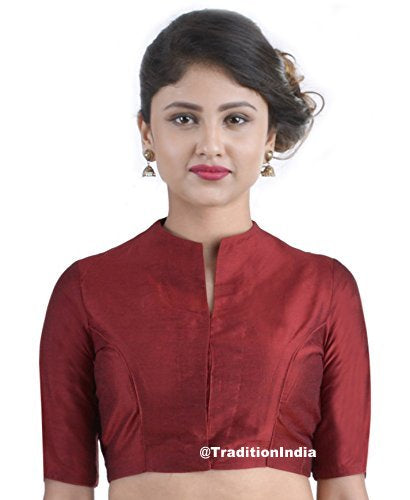 Dupion Silk Indian Saree Blouse, Ready To Wear Maroon Blouse, Indian Saree Blouse, Readymade Sari Blouse, Saree Blouse