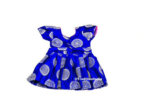 Ready To Wear Blue Frock, Baby Frock Kids Festive Wear, Ethnic Frock, New Born Baby Girls Frock, Readymade Frock,