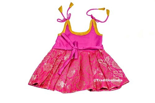 Ready To Wear Frock, Hot Pink Baby Frock Kids Festive Wear, Ethnic Frock, New Born Baby Girls Frock, Readymade Frock,