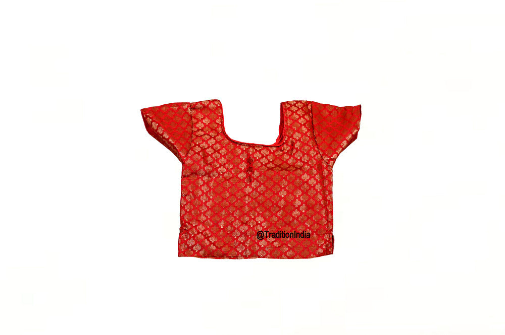 Red Chanderi Silk Lehenga Blouse, Indian Kids Dresses, Designer Lehenga Choli, Girls Lehenga Choli, Kids Outfits, Baby Girls Lehenga