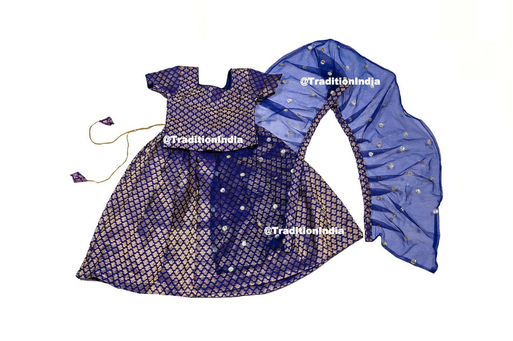 Navy Blue Lehenga Blouse, Indian Kids Dresses, Designer Lehenga Choli, Girls Lehenga Choli, Kids Outfits, Baby Girls Lehenga