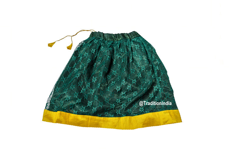 Designer Green & Golden  Girls Lehenga Choli Set, Indian Kids Dresses, Designer Lehenga Blouse, Girls Lehenga Choli, Kids Outfits, Baby Girls Lehenga