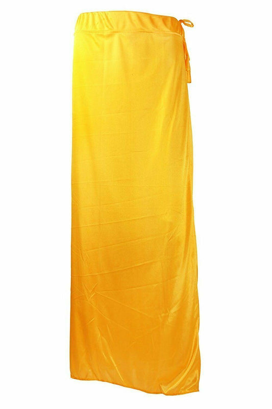 Yellow Satin Sari Petticoat, Saree Inskirt, Saree Petticoat, Indian Sari Petticoat