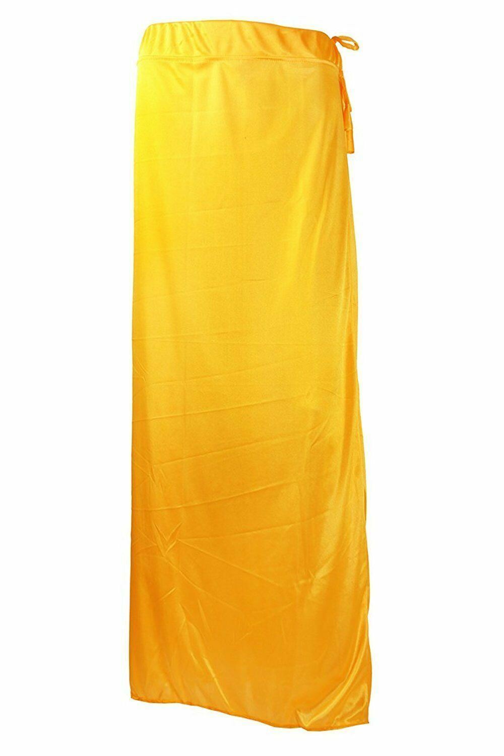Yellow Satin Sari Petticoat, Saree Inskirt, Saree Petticoat, Indian Sari Petticoat