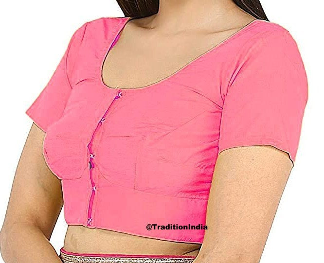 Baby Pink Cotton Saree Blouse, Rubia Cotton Saree Blouse, Readymade Saree Blouse, Designer Sari Blouse, Saree Blouse Traditional Indian Saree Blouse, Indian Blouse