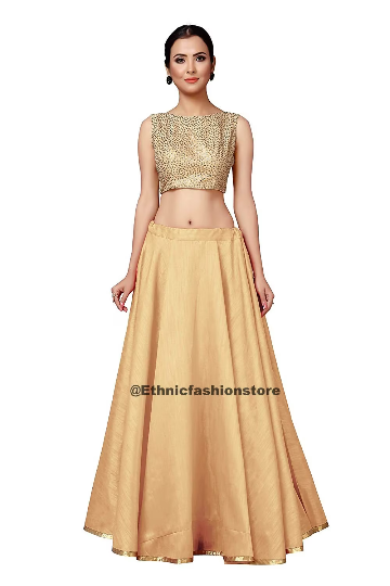 Golden Full Flare Skirt, Bollywood Skirt, Dance Skirts, Bollywood skirt, Long Skirts,Indian Short Skirts, Belly Dance Skirts, Indian skirts