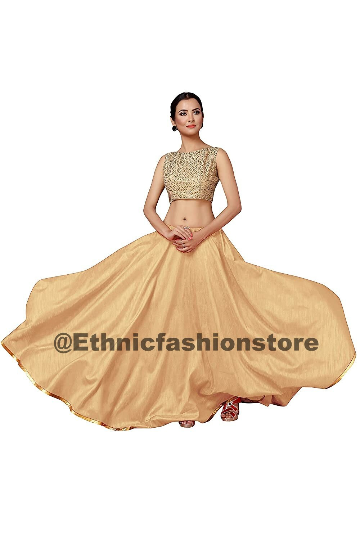 Golden Full Flare Skirt, Bollywood Skirt, Dance Skirts, Bollywood skirt, Long Skirts,Indian Short Skirts, Belly Dance Skirts, Indian skirts
