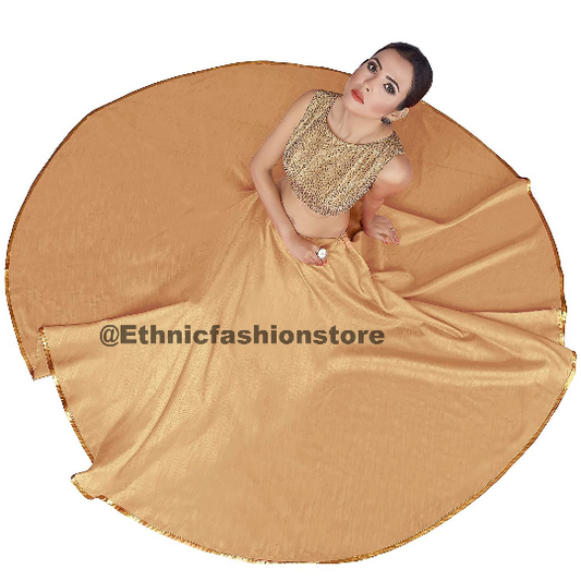 Golden Full Flare Skirt, Bollywood Skirt, Dance Skirts, Bollywood skirt, Long Skirts,Indian Short Skirts, Belly Dance Skirts, Indian skirts