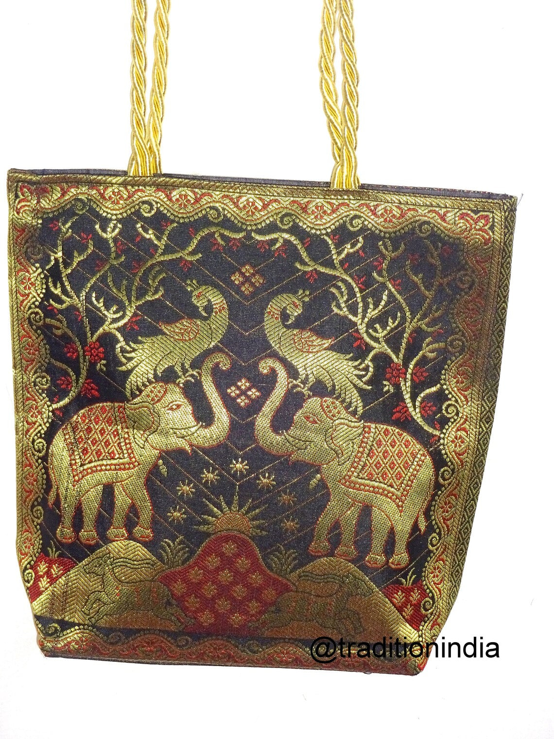 Indian Handmade Purse, Women's Banarasi Silk Bag , Girl's Shoulder Bag, Banarasi Brocade Bag, Return Gift Item, Wedding Bag, Shagun Bag
