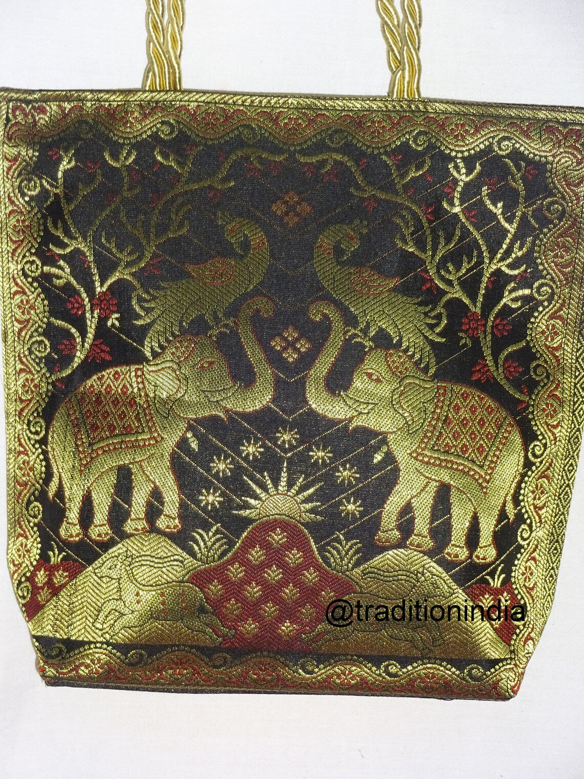 Indian Handmade Purse, Women's Banarasi Silk Bag , Girl's Shoulder Bag, Banarasi Brocade Bag, Return Gift Item, Wedding Bag, Shagun Bag