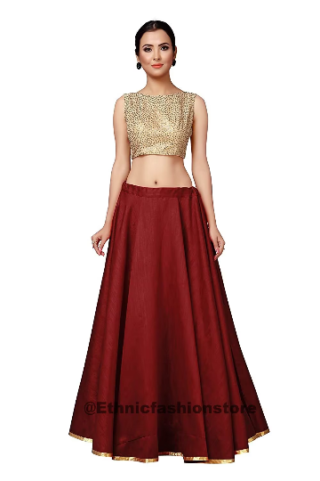 Maroon Full Flare Skirt, Bollywood Skirt, Dance Skirts, Bollywood skirt, Long Skirts,Indian Short Skirts, Belly Dance Skirts, Indian skirts