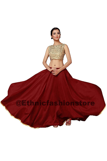 Maroon Full Flare Skirt, Bollywood Skirt, Dance Skirts, Bollywood skirt, Long Skirts,Indian Short Skirts, Belly Dance Skirts, Indian skirts