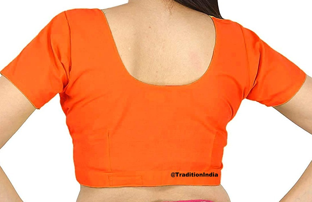 Orange Cotton Saree Blouse, Rubia Cotton Saree Blouse, Readymade Saree Blouse, Designer Sari Blouse, Saree Blouse Traditional Indian Saree Blouse, Indian Blouse