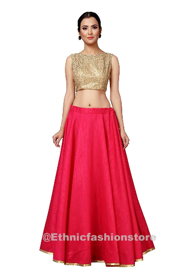 Hot Pink Full Flare Skirt, Bollywood Skirt, Dance Skirts, Bollywood skirt, Long Skirts,Indian Short Skirts, Belly Dance Skirts, Indian skirts