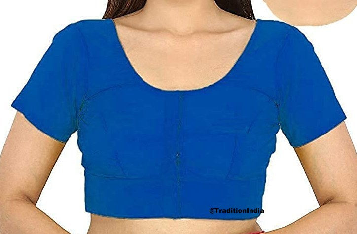 Blue Cotton Saree Blouse, Rubia Cotton Saree Blouse, Readymade Saree Blouse, Designer Sari Blouse, Saree Blouse Traditional Indian Saree Blouse, Indian Blouse