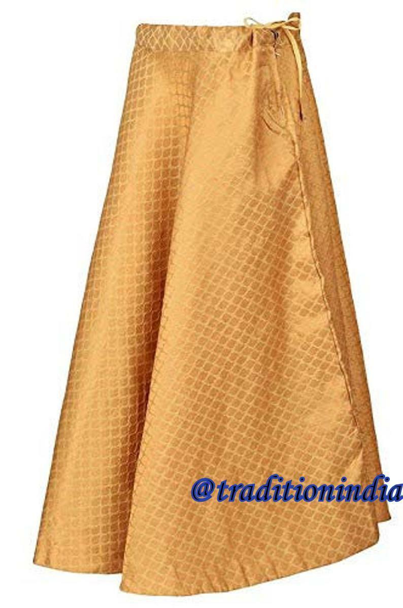 Golden Chanderi Silk Skirt, Ethnic Lehenga, Indian Long Skirt, Bollywood Skirt, Dance Skirt, Designer Skirts ,Wedding Dresses,