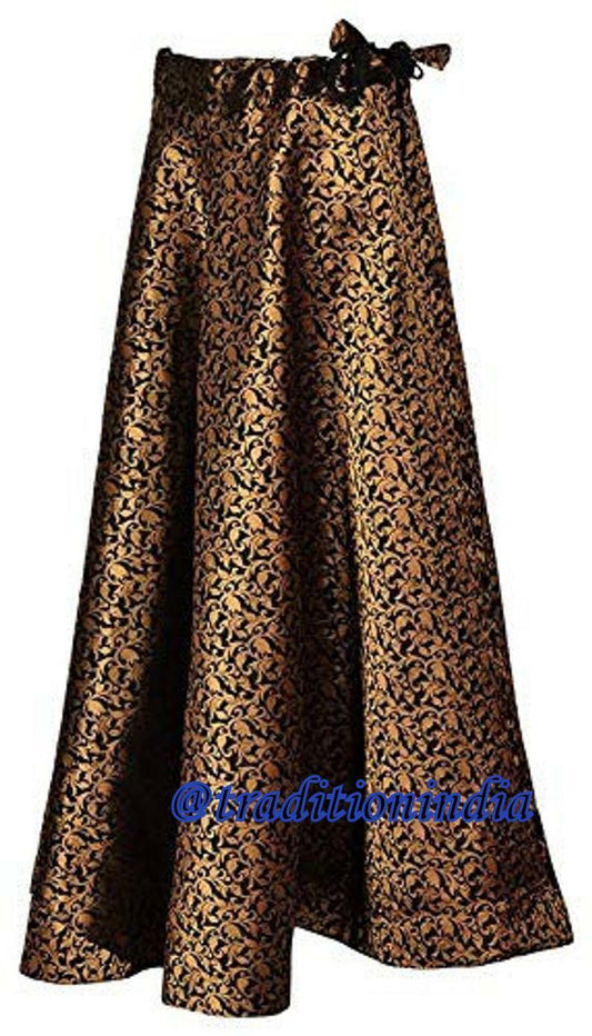 Black Brocade Silk Skirt, Ethnic Lehenga, Indian Long Skirt, Bollywood Skirt, Dance Skirt, Designer Skirts ,Wedding Dresses,