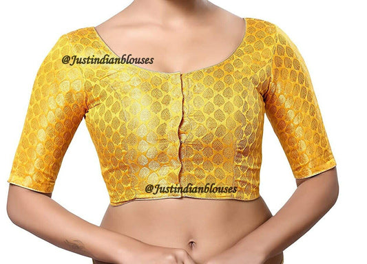 Readymade Yellow Saree Blouse, Chanderi Silk Saree Blouse, Ready To Wear Saree Blouse, Designer Sari Blouse, Saree Blouse Traditional Indian Saree Blouse, Indian Blouse