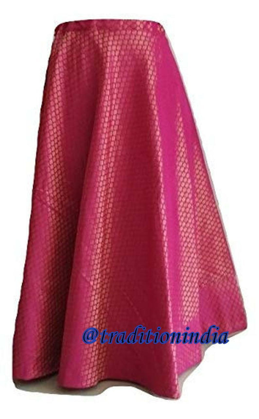 Hot Pink Chanderi Silk Skirt, Ethnic Lehenga, Indian Long Skirt, Bollywood Skirt, Dance Skirt, Designer Skirts ,Wedding Dresses,