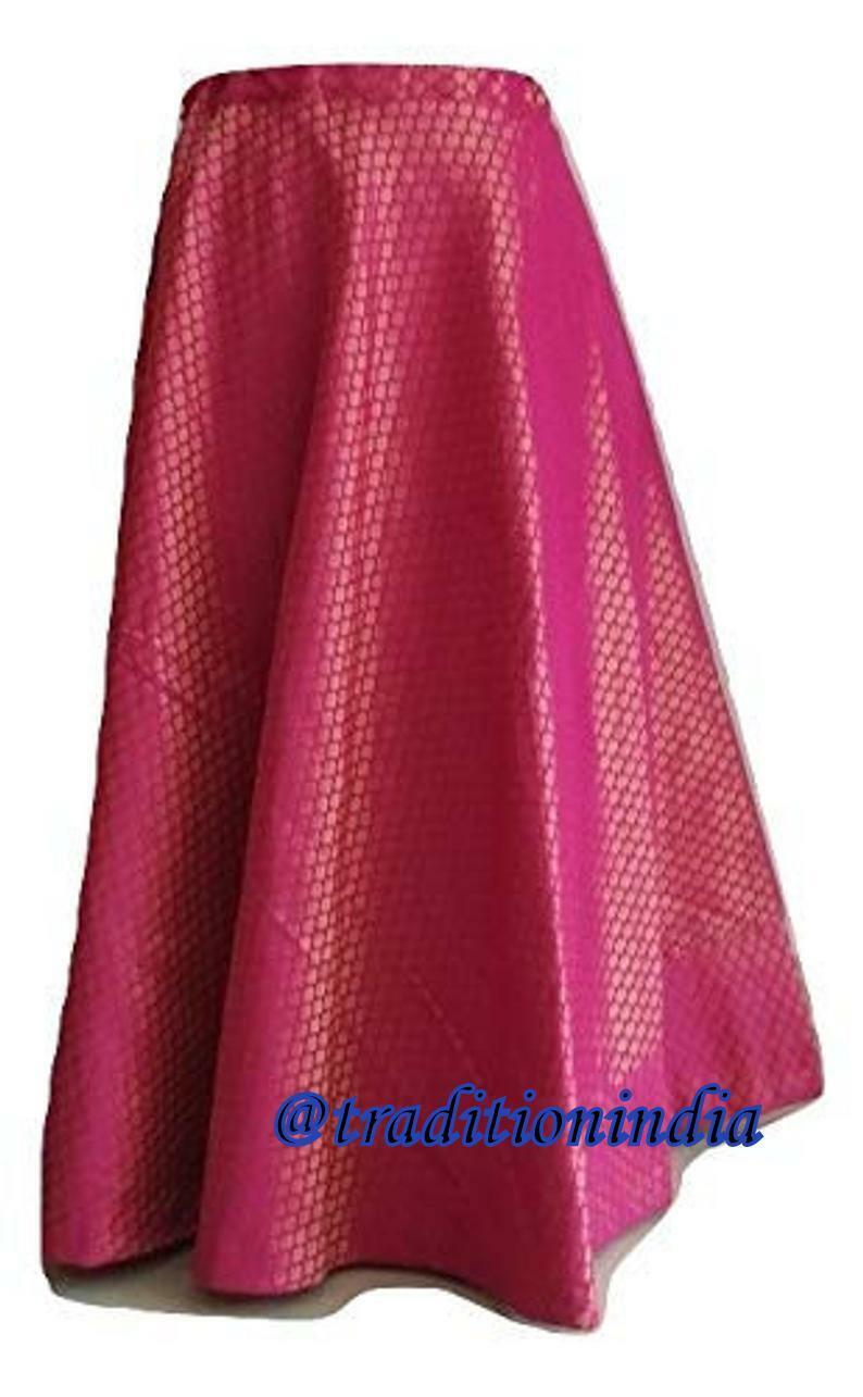 Hot Pink Chanderi Silk Skirt, Ethnic Lehenga, Indian Long Skirt, Bollywood Skirt, Dance Skirt, Designer Skirts ,Wedding Dresses,