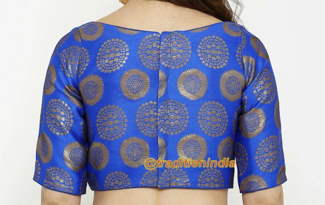 Blue Saree Blouse, Indian Saree Blouse Readymade Saree Blouse, Indian Saree Blouse, Readymade Sari Blouse, Saree Blouse Traditional Indian Saree Blouse, Ready To Wear Blouse, Indian Blouse