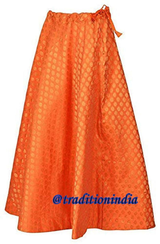 Ethnic Lehenga, Indian Long Skirt, Orange Chanderi Silk Skirt, Bollywood Skirt, Dance Skirt, Designer Skirts ,Wedding Dresses,