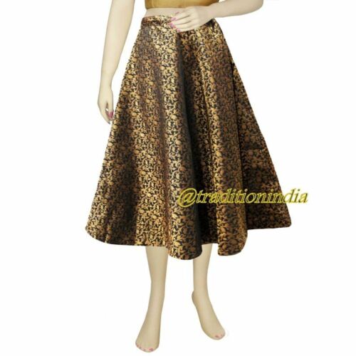Ethnic Lehenga, Indian Short Skirt, Black Brocade Silk Skirt, Bollywood Skirt, Dance Skirt, Designer Skirts ,Wedding Dresses,