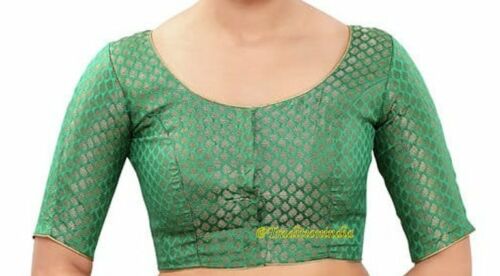 Readymade Green Saree Blouse, Chanderi Silk Saree Blouse, Ready To Wear Saree Blouse, Designer Sari Blouse, Saree Blouse Traditional Indian Saree Blouse, Indian Blouse