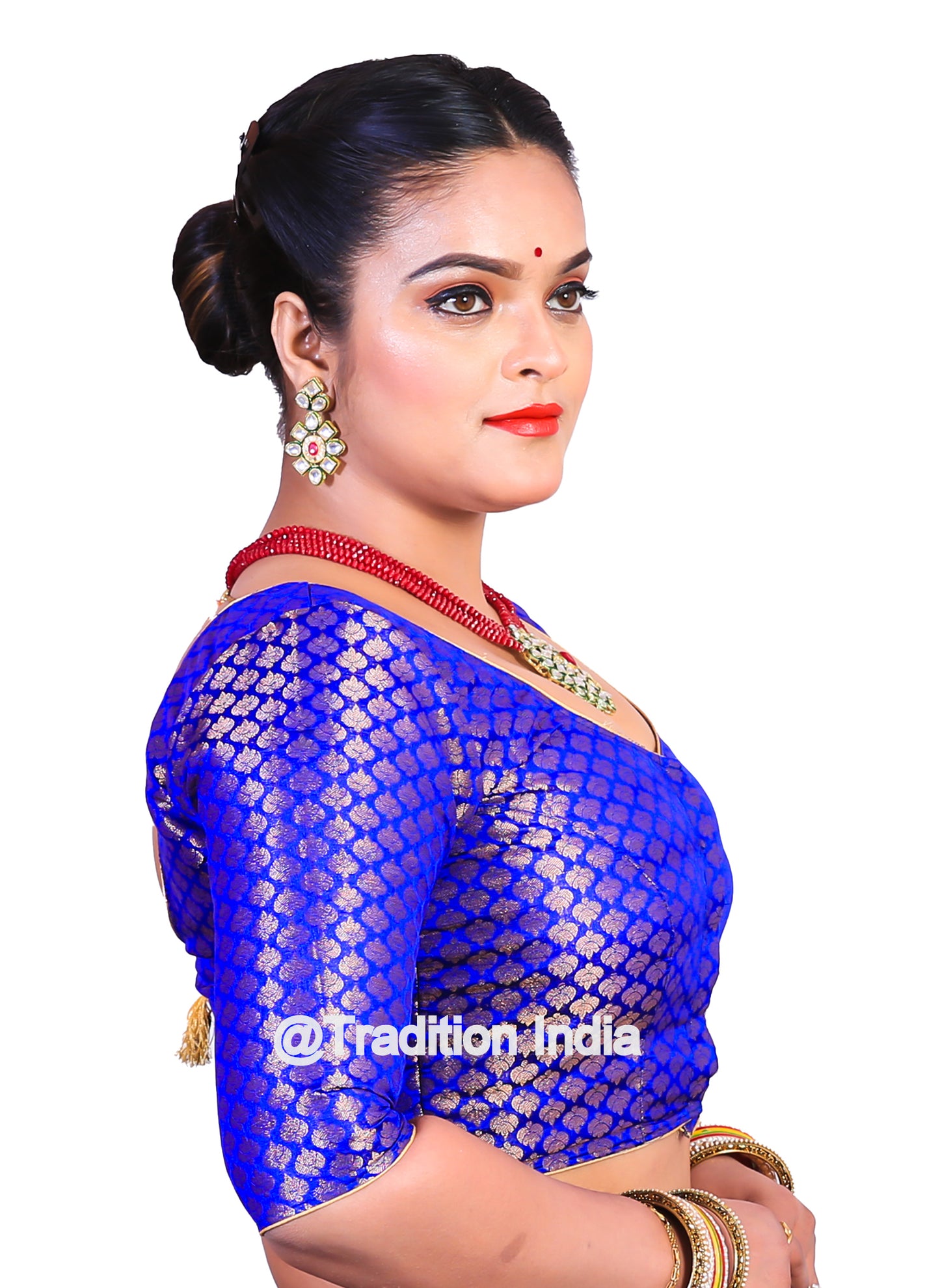 Royal Blue Designer Saree Blouse, Indian Saree Blouse, Readymade Sari Blouse, Saree Blouse