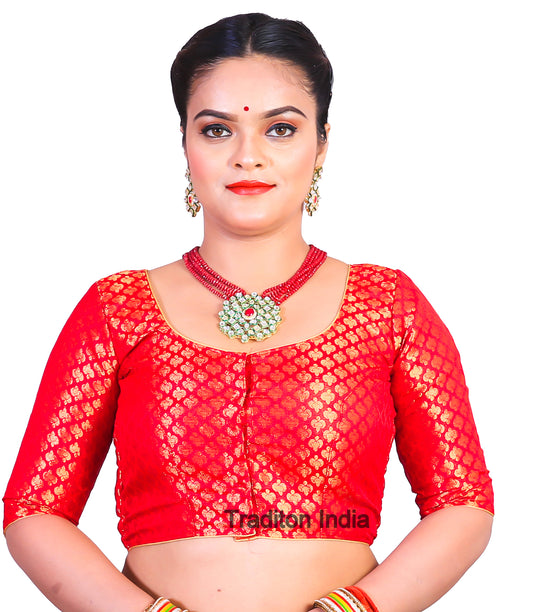 Red Saree Blouse, Indian Saree Blouse, Readymade Sari Blouse, Saree Blouse Traditional Indian Saree Blouse, Ready To Wear Blouse, Indian Blouse