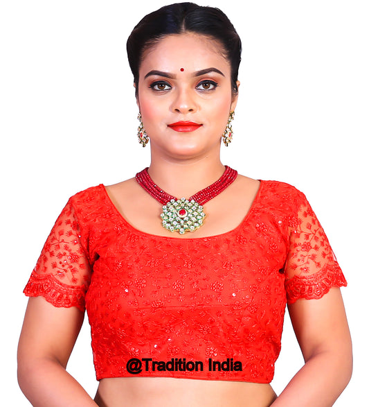 Readymade Red Saree Blouse, Indian Saree Blouse, Readymade Sari Blouse, Saree Blouse Traditional Indian Saree Blouse, Ready To Wear Blouse, Indian Blouse