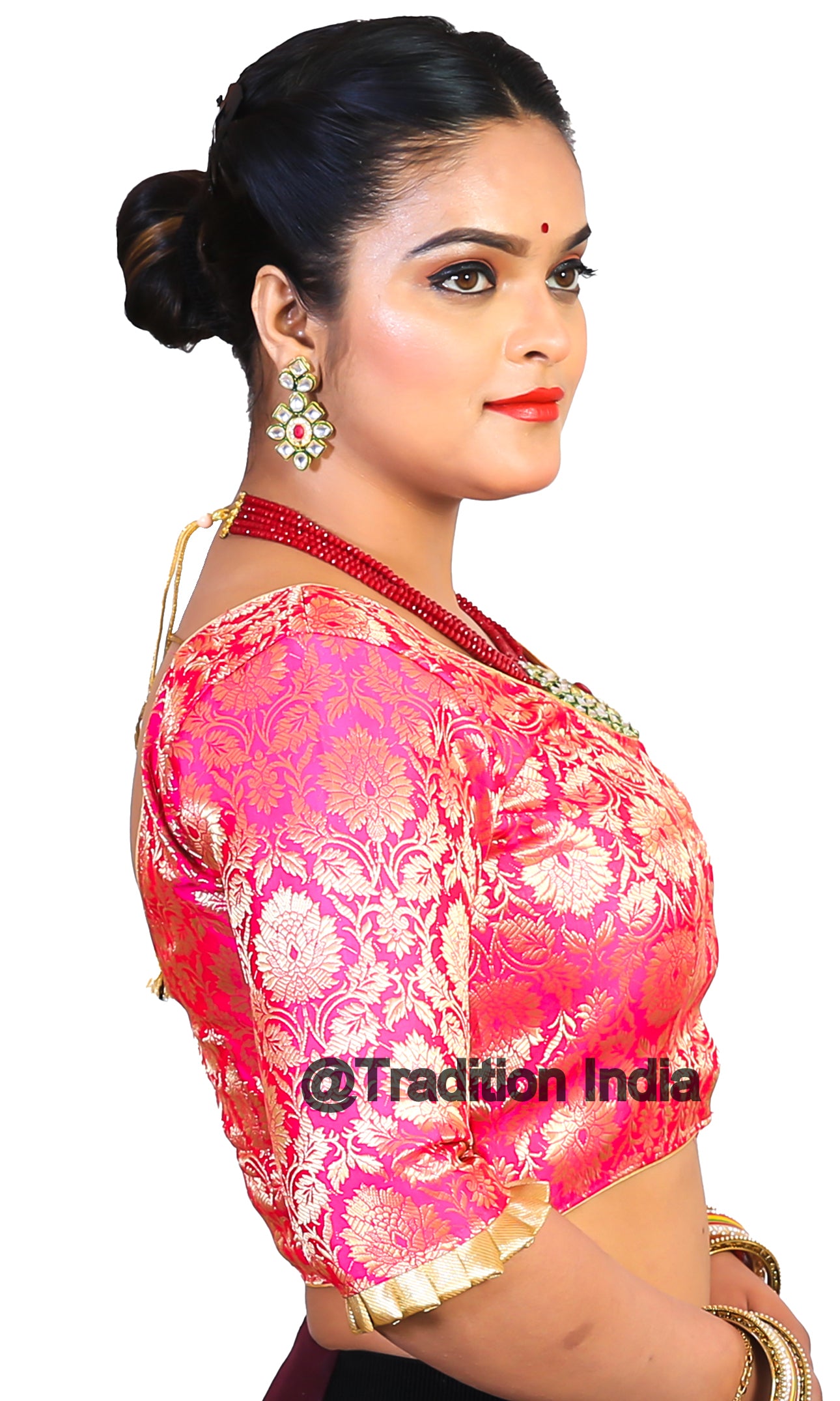 Hot Pink Banarasi Silk Saree Blouse, Readymade Saree Blouse, Readymade Sari Blouse, Saree Blouse Traditional Indian Saree Blouse, Ready To Wear Blouse, Indian Blouse