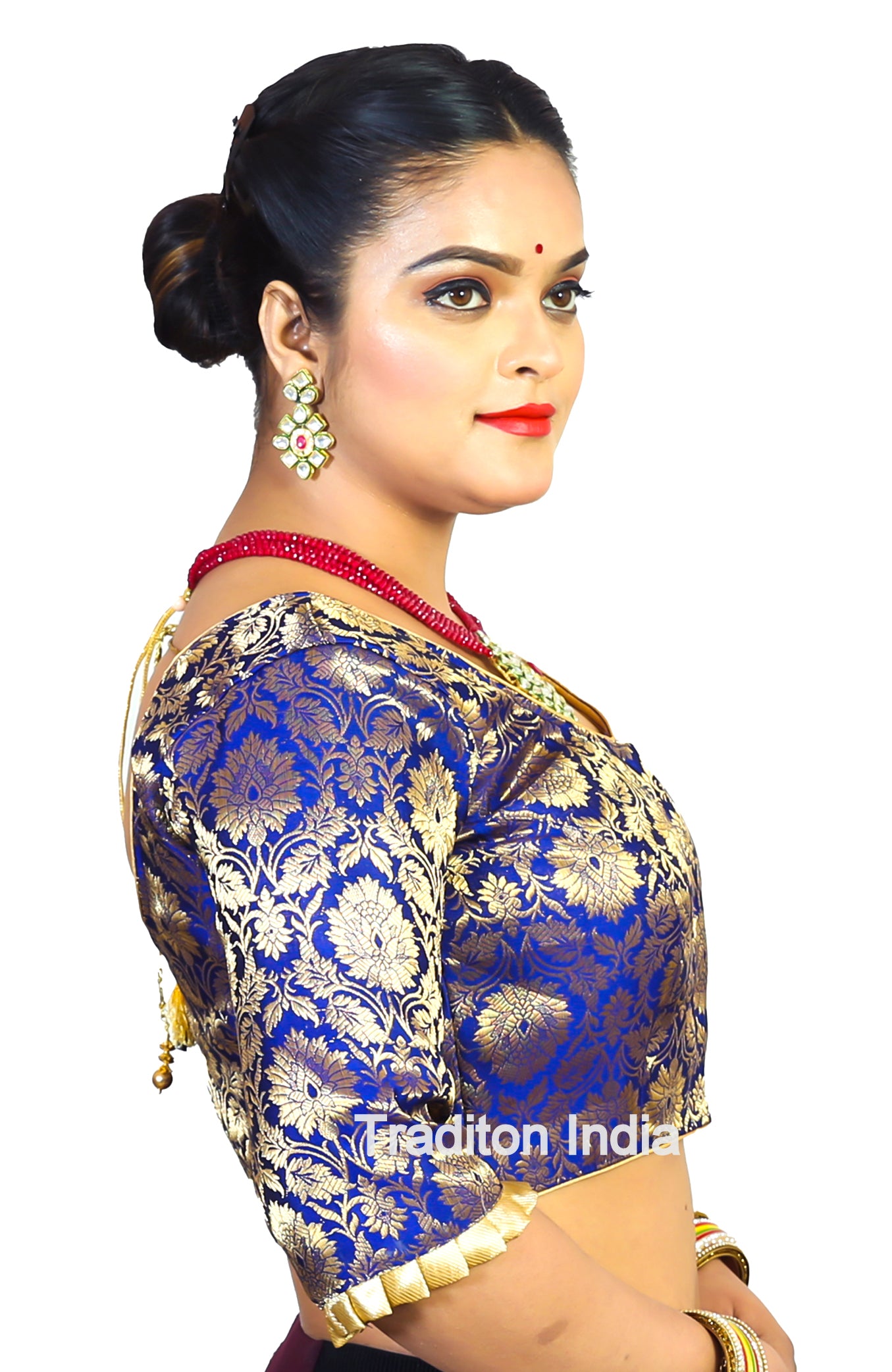 Ready To Wear Royal Blue Saree Blouse, Banarasi Silk Saree Blouse, Readymade Saree Blouse, Readymade Sari Blouse, Saree Blouse Traditional Indian Saree Blouse, Indian Blouse