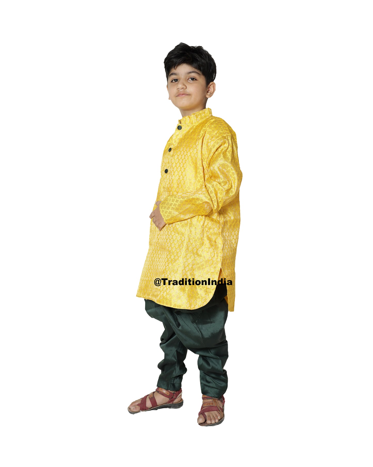 Readymade Chanderi Silk Dhoti Kurta, Ready To Wear Traditional Kids Kurta Pajama, Rakhi Dresses For Boys