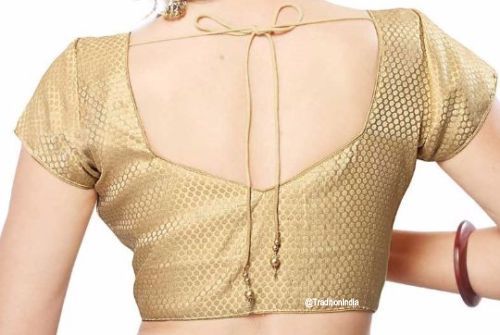 Indian Saree Blouse, Golden Brocade Saree Blouse, Designer Saree Blouse, Traditional Blouse, Ready To Wear Blouse, Indian Saree Blouse, Sari Blouse