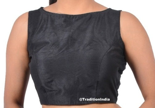 Black Sleeveless Saree Blouse,Indian Saree Blouse, Ready To Wear Blouse, Indian Saree Blouse, Readymade Sari Blouse, Saree Blouse