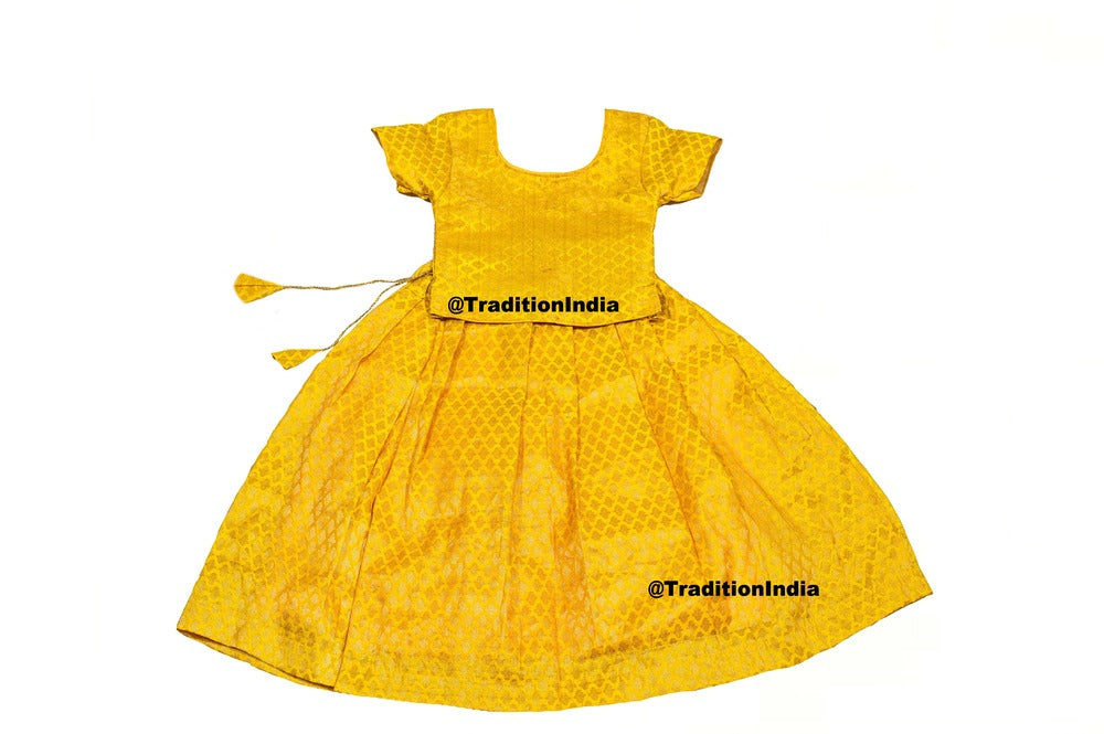 Baby Girls Yellow Lehenga Choli Set , Indian Kids Dresses, Designer Lehenga Blouse, Girls Lehenga Choli, Kids Outfits, Baby Girls Lehenga