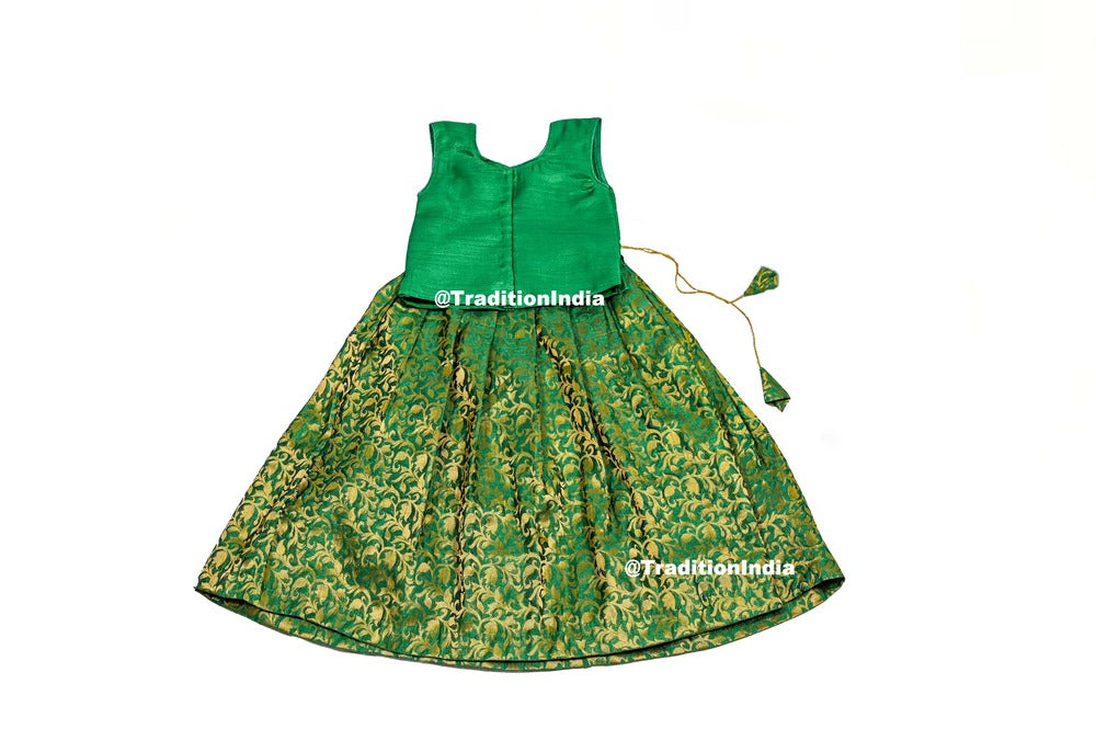 Designer Green Girls Lehenga Choli Set, Indian Kids Dresses, Designer Lehenga Blouse, Girls Lehenga Choli, Kids Outfits, Baby Girls Lehenga