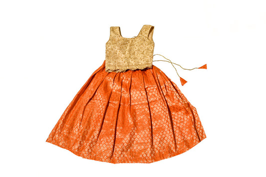 Designer Orange Girls Lehenga Choli Set, Indian Kids Dresses, Designer Lehenga Blouse, Girls Lehenga Choli, Kids Outfits, Baby Girls Lehenga