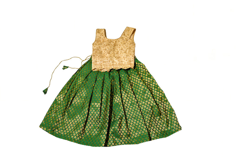 Designer Green Girls Lehenga Choli Set, Indian Kids Dresses, Designer Lehenga Blouse, Girls Lehenga Choli, Kids Outfits, Baby Girls Lehenga