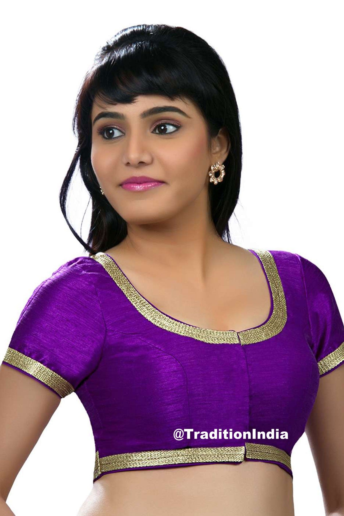 Designer Purple Saree Blouse, Dupion Silk Short Sleeves Saree Blouse, Indian Saree Blouse, Ready To Wear Blouse, Indian Saree Blouse, Sari Blouse, Traditional Blouse