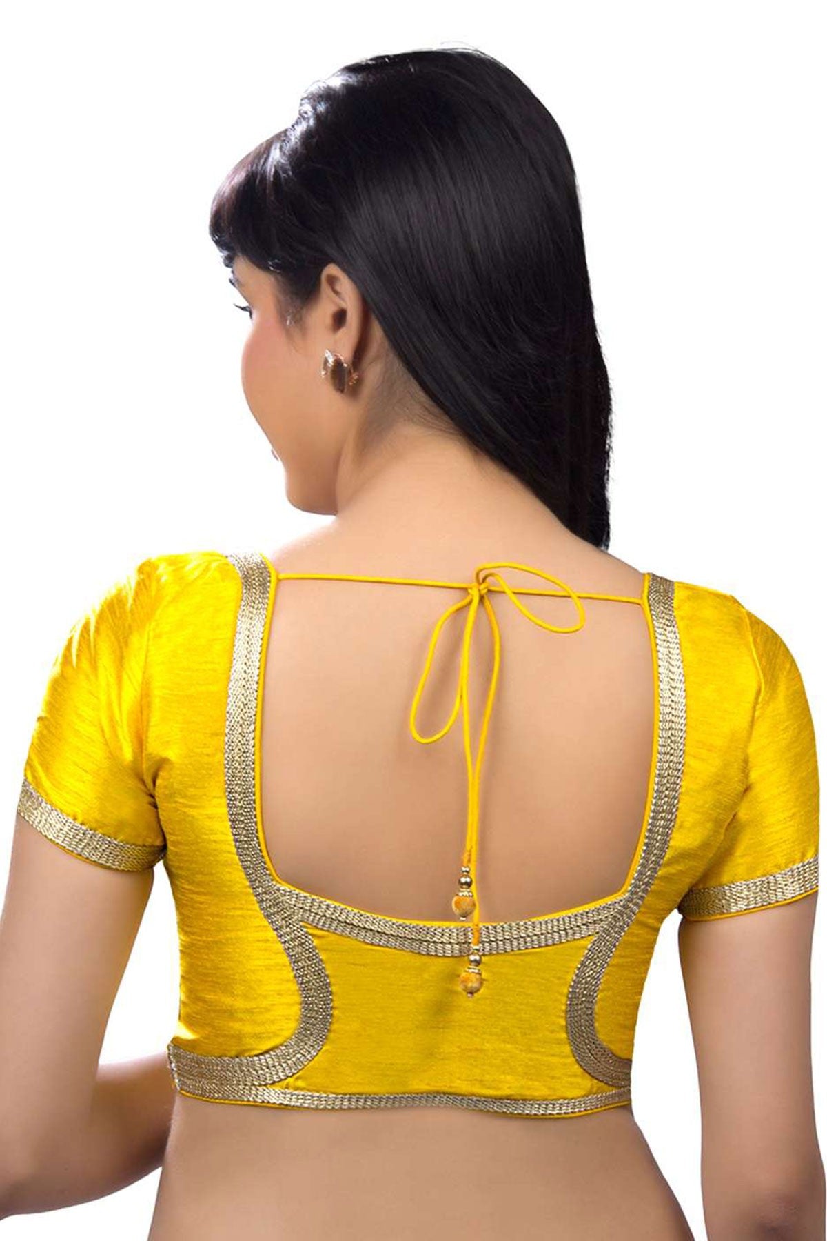 Designer Saree Blouse, Yellow Dupion Silk Short Sleeves Saree Blouse, Indian Saree Blouse, Ready To Wear Blouse, Indian Saree Blouse, Sari Blouse, Traditional Blouse