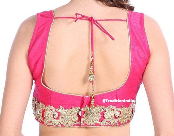 Indian Saree Blouse, Hot Pink Sleeveless Saree Blouse, Ready To Wear Blouse, Readymade Sari Blouse, Saree Blouse