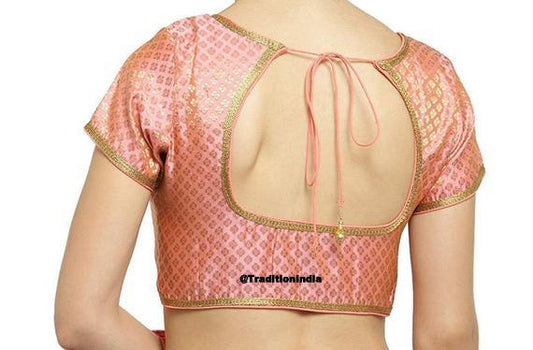 Indian Saree Blouse, Designer Baby Pink Saree Blouse, Ready To Wear Blouse, Indian Saree Blouse, Readymade Sari Blouse, Saree Blouse