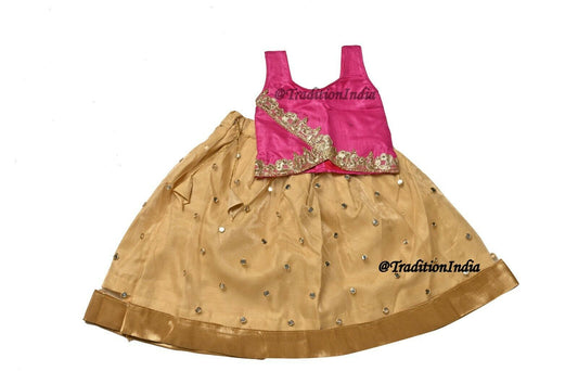Designer Lehenga Choli, Hot Pink Girls Lehenga Choli, Kids Lehenga Blouse, Indian Kids Dresses, Kids Outfits, Baby Girls Lehenga